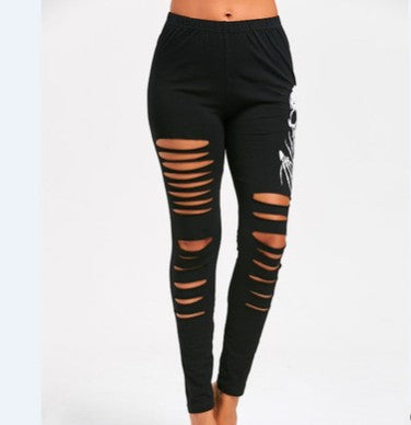 European Style Printed Ripped Leggings from AliExpress
