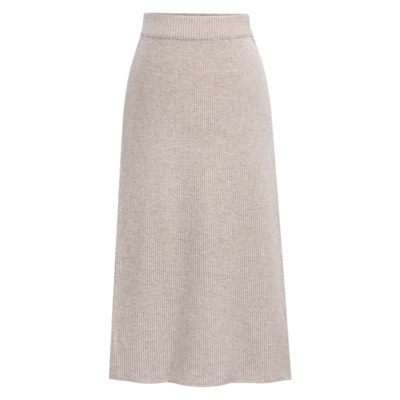 Plus Size Women's High-Waisted Wool Long Skirt
